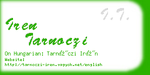 iren tarnoczi business card